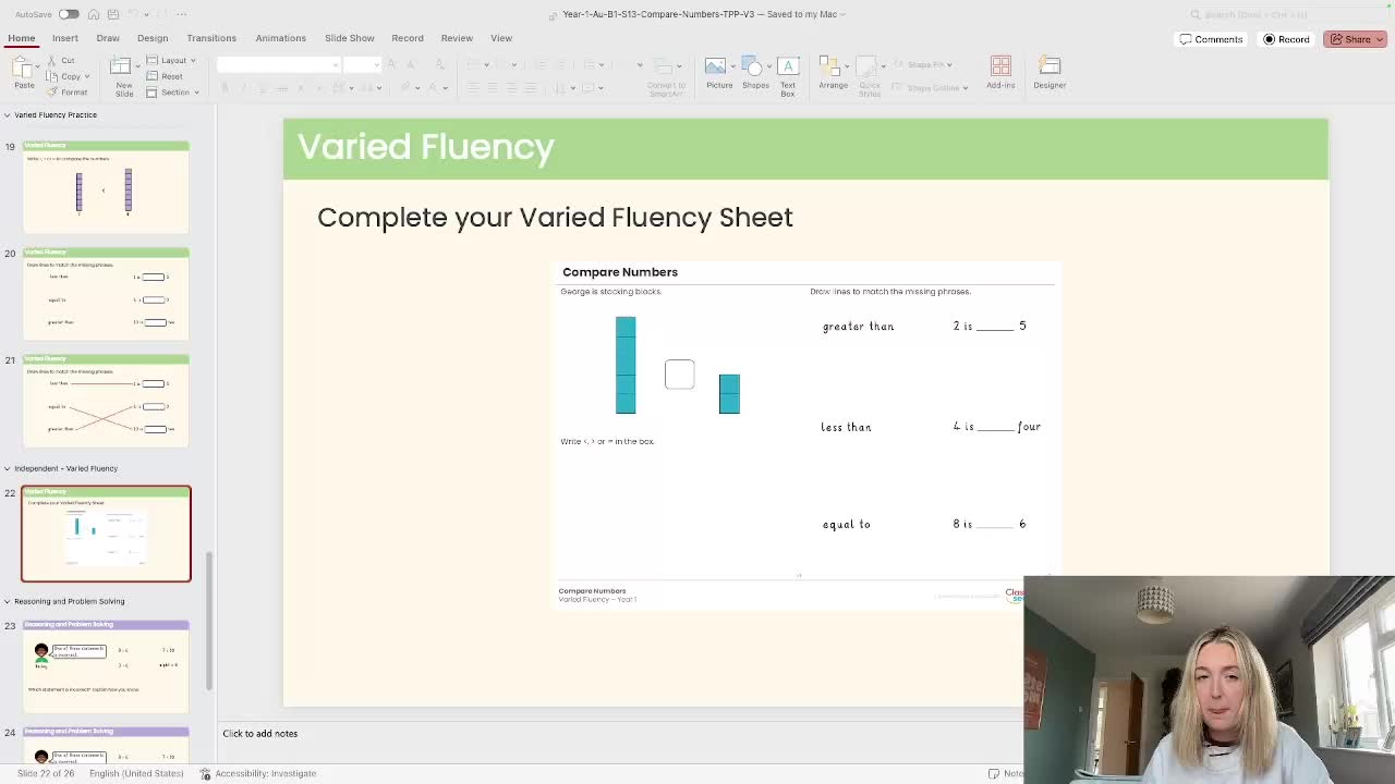 Varied Fluency and Reasoning and Problem Solving