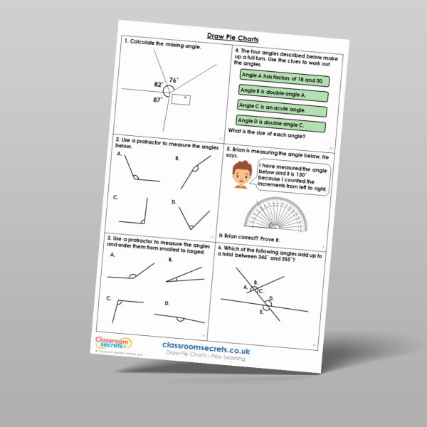 Classroom Secrets | Collection Page Year 6 Draw Pie Charts