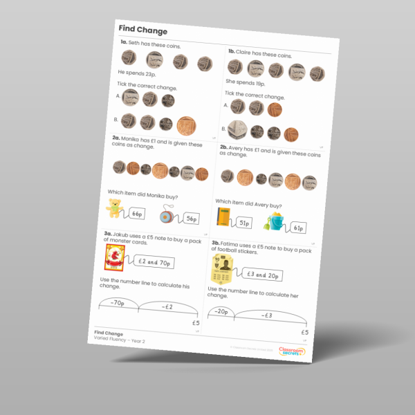 Classroom Secrets | Collection Page Year 2 Find Change