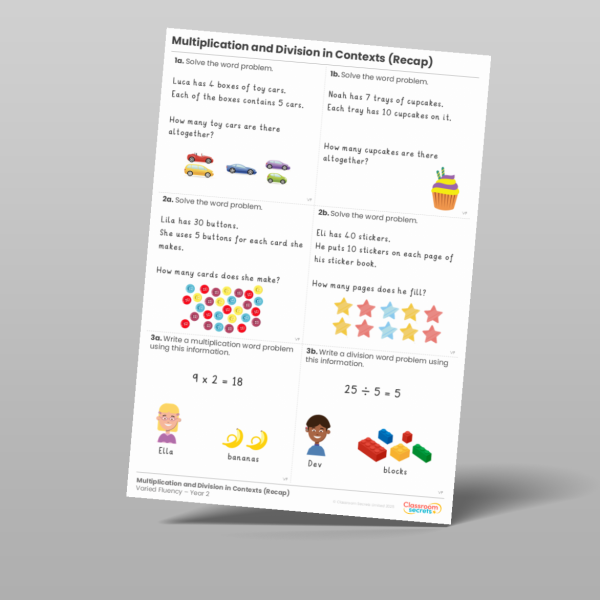 Classroom Secrets | Collection Page Year 2 Multiplication and Division ...