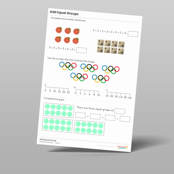 Classroom Secrets | Collection Page Year 1 Add Equal Groups