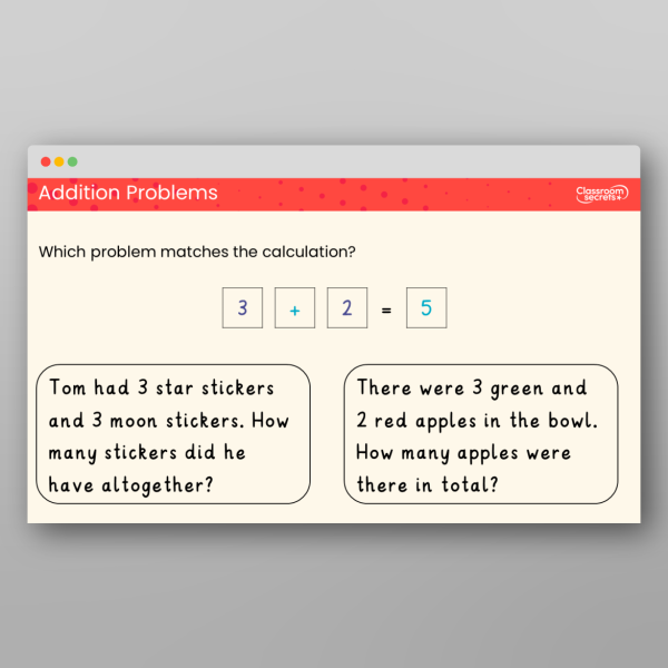 Classroom Secrets | Collection Page Year 1 Addition Problems
