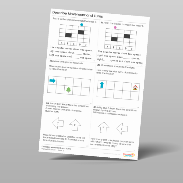 Classroom Secrets | Collection Page Year 2 Describe Movement and Turns