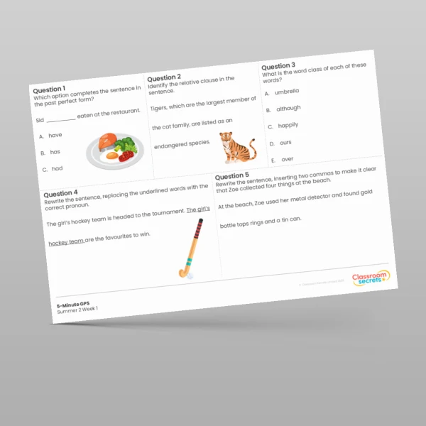 An image of the 5-Minute GPS Summer 2 Week 1 Resource