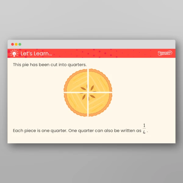 An image of the Recognise a Quarter Teaching PPT Resource
