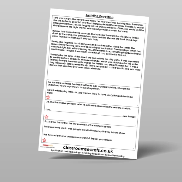 An image of the Avoiding Repetition Application and Reasoning Resource