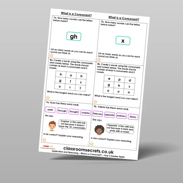 An image of the What is a Consonant? Application and Reasoning Resource
