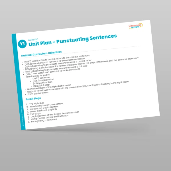 An image of the Punctuating Sentences Unit Plan Resource
