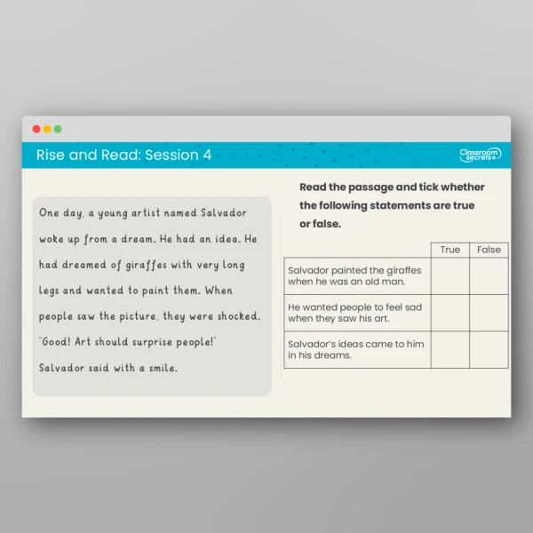 An image of the Rise and Read Dali Resource