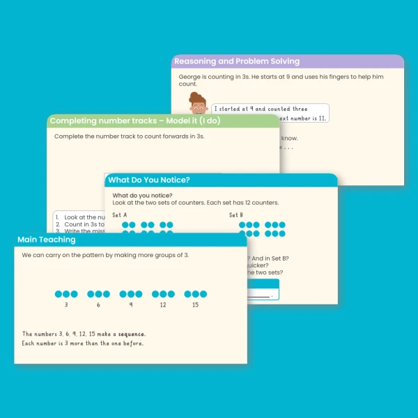 An image of the Count in 3s Teaching PowerPoint Resource