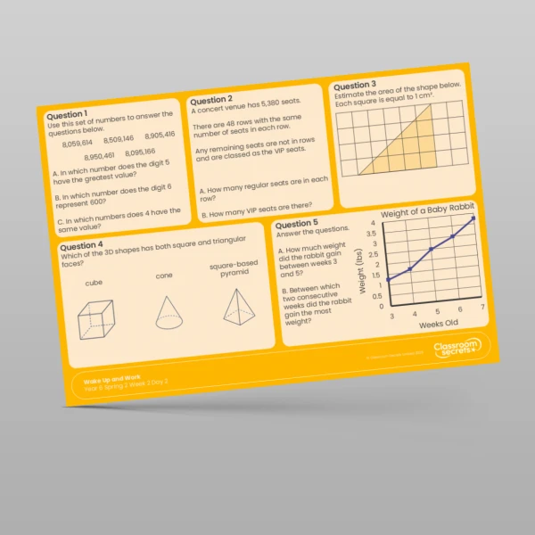 An image of the Spring 2 Week 2 Wake Up and Work Resource