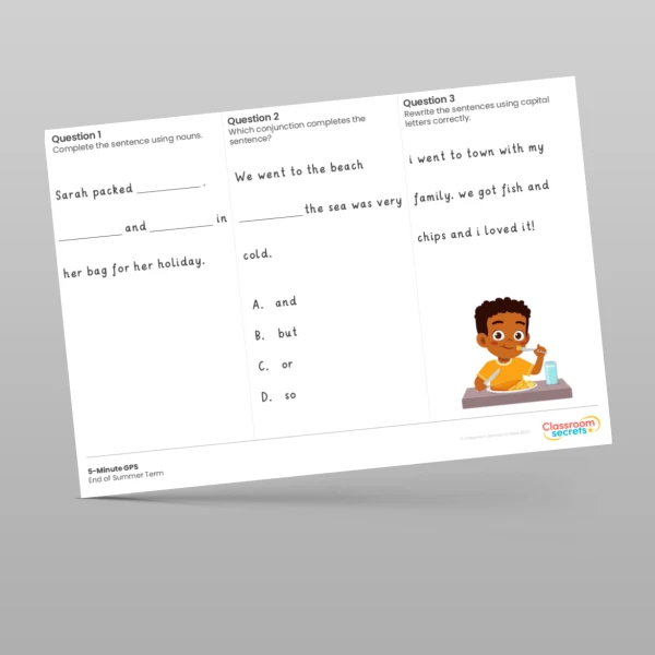An image of the 5-Minute GPS End of Summer Term Resource