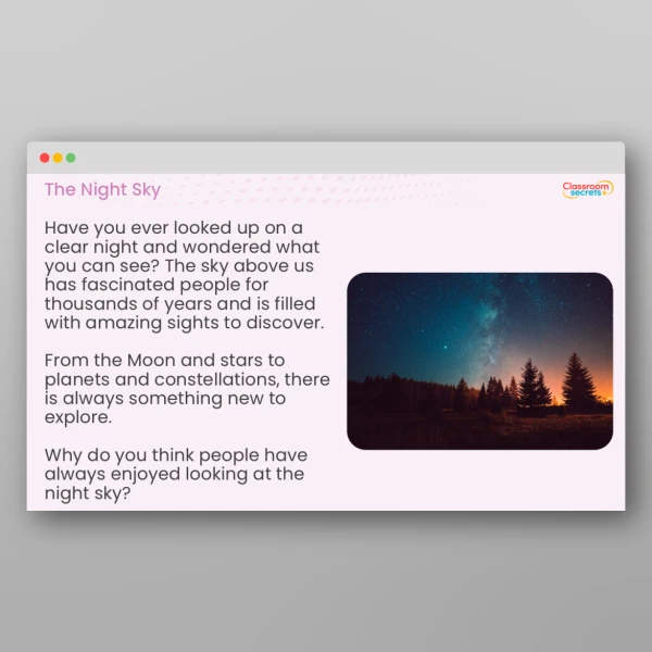 An image of the The Night Sky Whole School Assembly Resource
