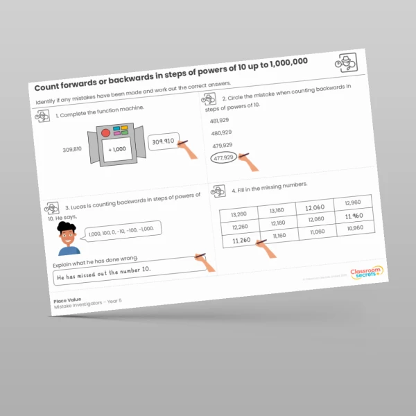 An image of the Place Value Mistake Investigators Resource