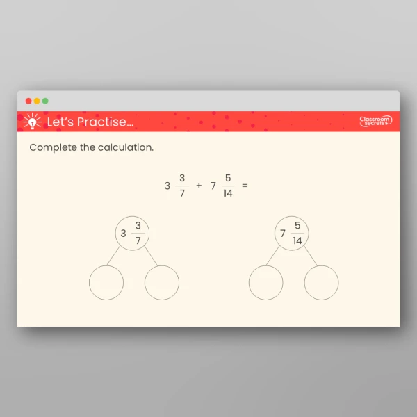 An image of the Add Two Mixed Numbers Teaching PPT Resource