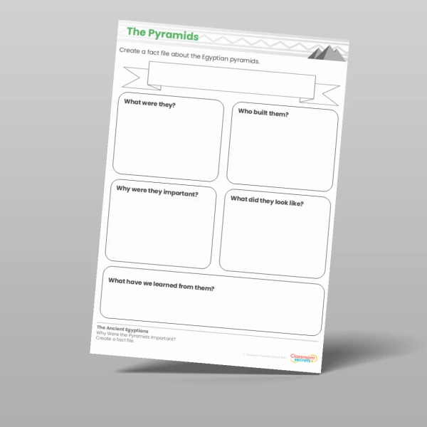 An image of the The Ancient Egyptians Why Were the Pyramids Important? Worksheet Resource