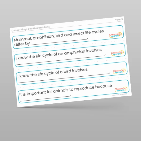 An image of the Living Things and their Habitats Stem Sentences Resource