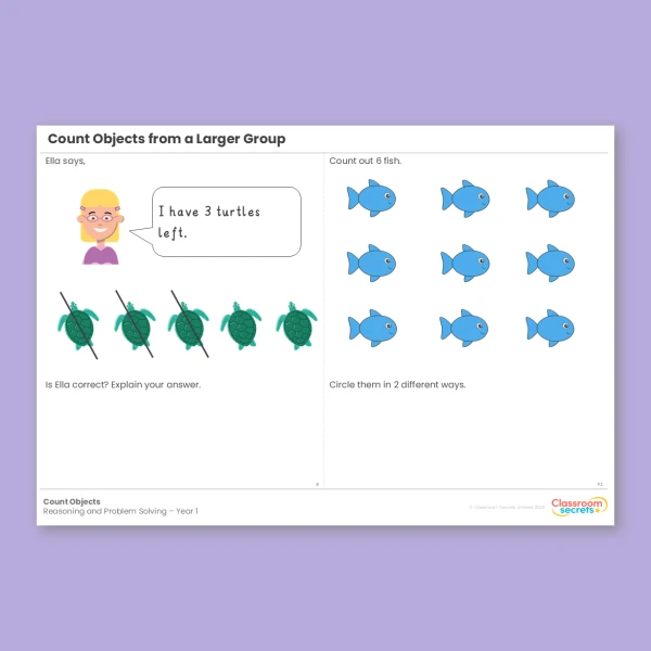Year 1 Count Objects from a Larger Group Place Value within 10 Reasoning and Problem Solving