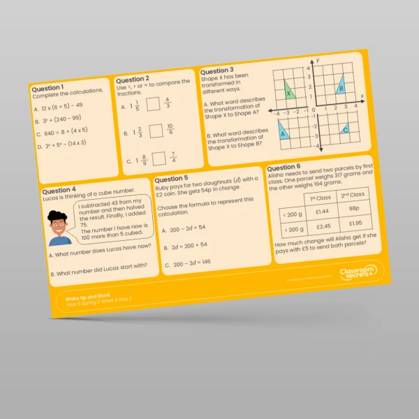 An image of the Spring 2 Week 6 Wake Up and Work Resource