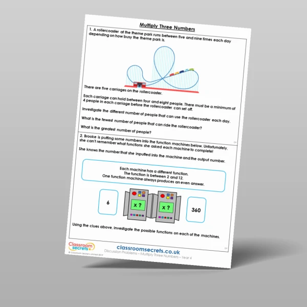 An image of the Multiply Three Numbers Discussion Problem Resource