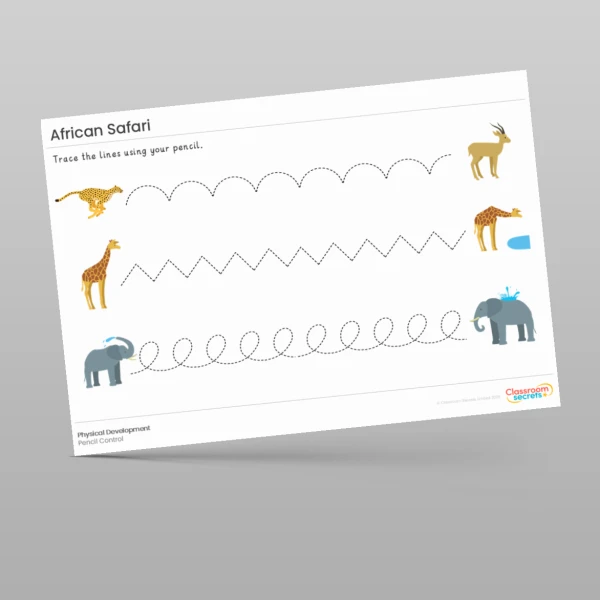 An image of the Amazing World - African Safari Pencil Control Resource
