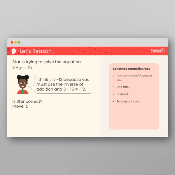 An image of the Solve 1-Step Equations Teaching PPT Resource