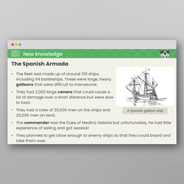 An image of the Lesson 5: What was the Spanish Armada? PPT Resource