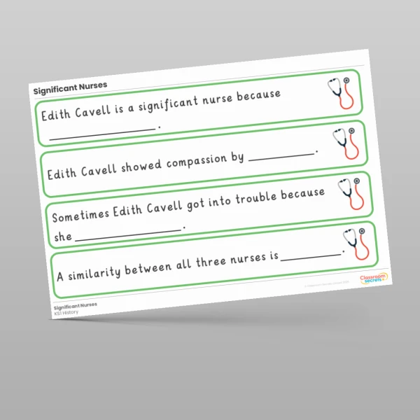 An image of the Significant Nurses Stem Sentences Resource