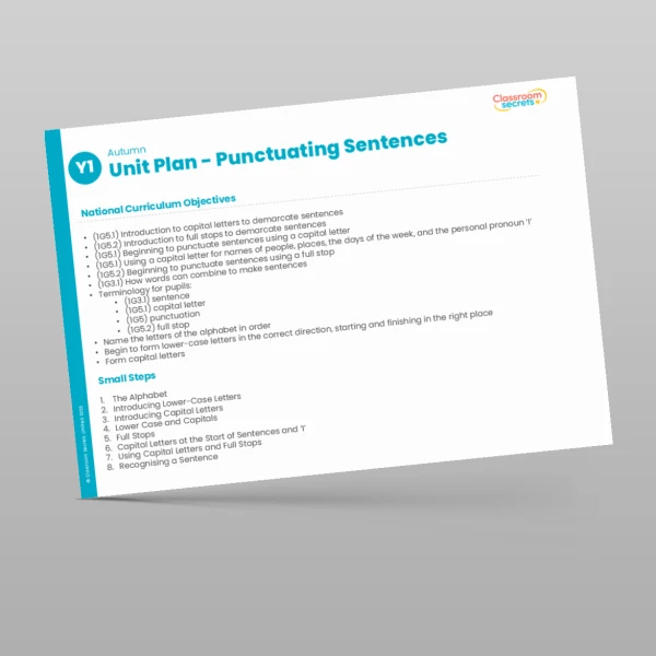 An image of the Punctuating Sentences Unit Plan Resource