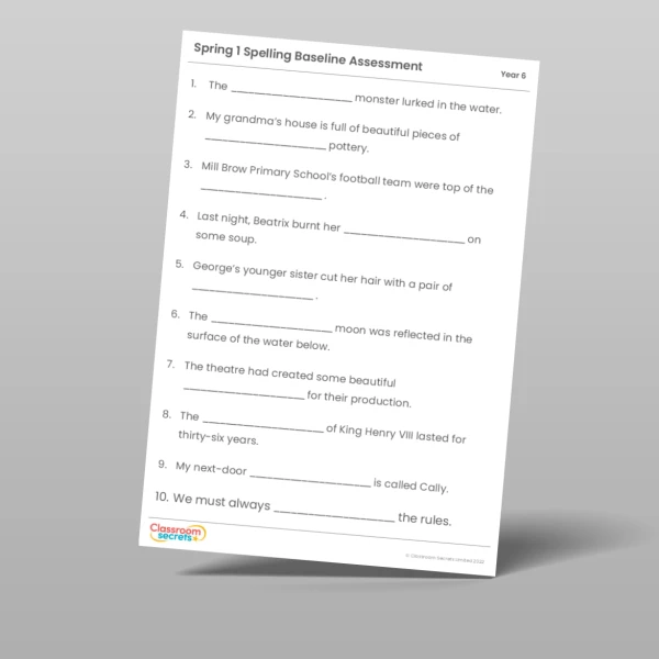 An image of the Spring 1 Baseline Assessment Resource