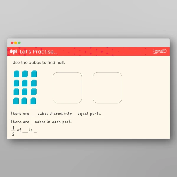 An image of the Find a Half Teaching PPT Resource