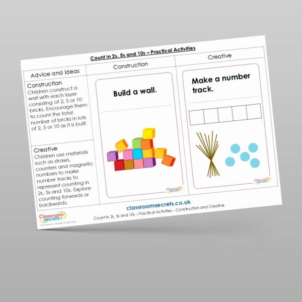 An image of the Count in 2s, 5s and 10s Practical Activities Resource