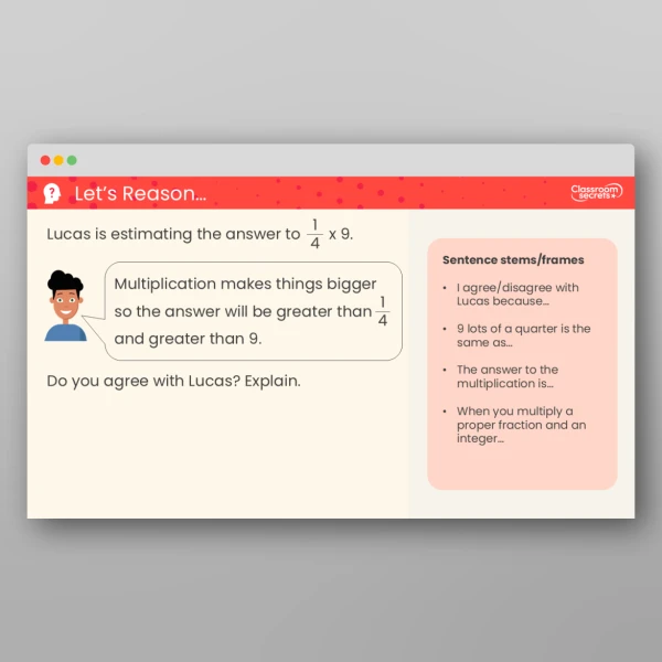 An image of the Multiply a Unit Fraction by an Integer Teaching PowerPoint Resource