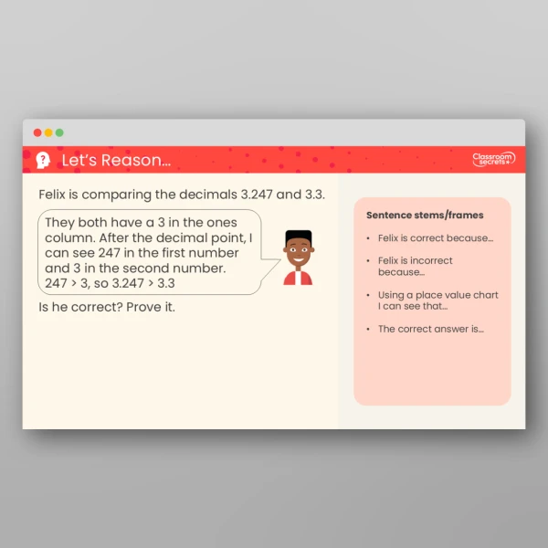 An image of the Order and Compare Any Decimals with up to 3 Decimal Places Teaching PPT Resource