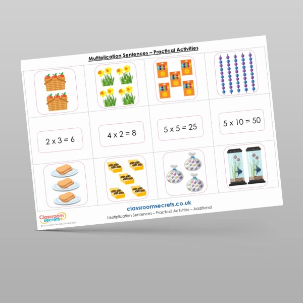 An image of the Multiplication Sentences Practical Activities Resource