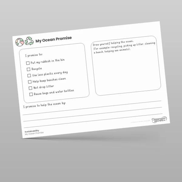 An image of the My Ocean Promise Activity Resource