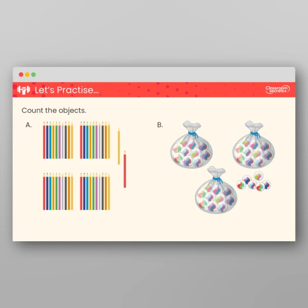 An image of the Count Objects to 100 by Making 10s Teaching PPT Resource