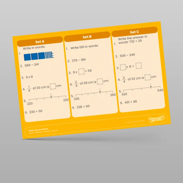 An image of the Spring 2 Week 3 Wake Up and Work Resource