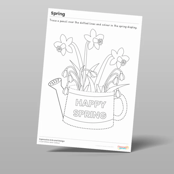 An image of the Spring I Can Draw and Colour Worksheet Resource