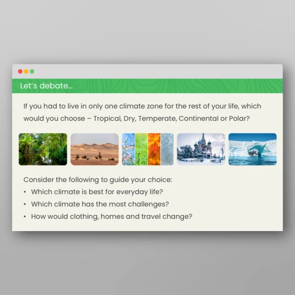 An image of the Climate Zones Geography PPT Resource