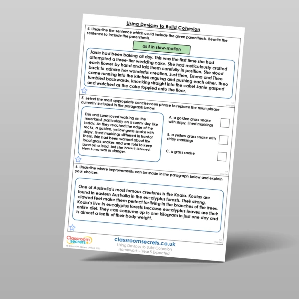 An image of the Using Devices to Build Cohesion Homework Resource