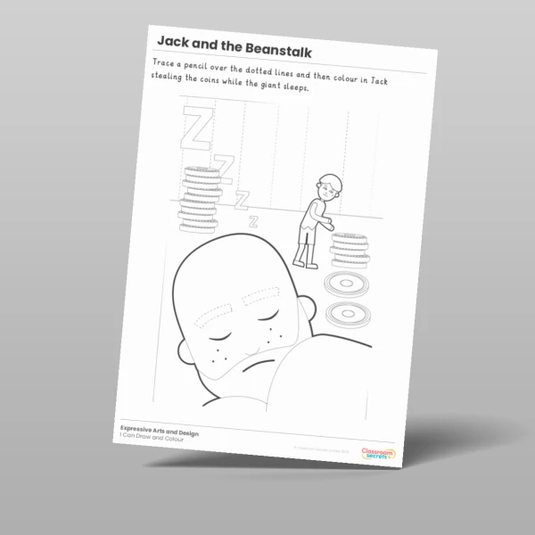 An image of the Jack and the Beanstalk I Can Draw and Colour Resource