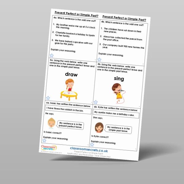 An image of the Present Perfect or Simple Past? Application and Reasoning Resource