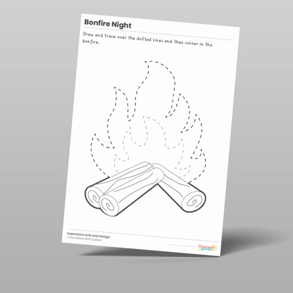 An image of the Bonfire Night I Can Colour and Draw Activity Resource