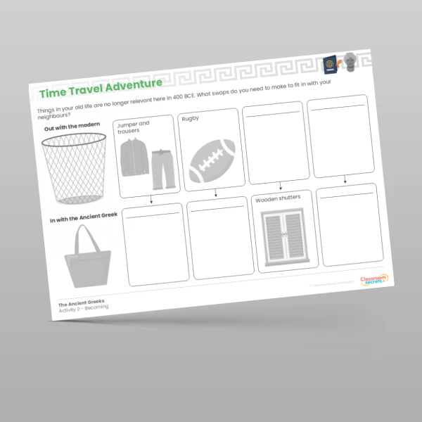 An image of the Time Travel Adventure - The Ancient Greeks Resource
