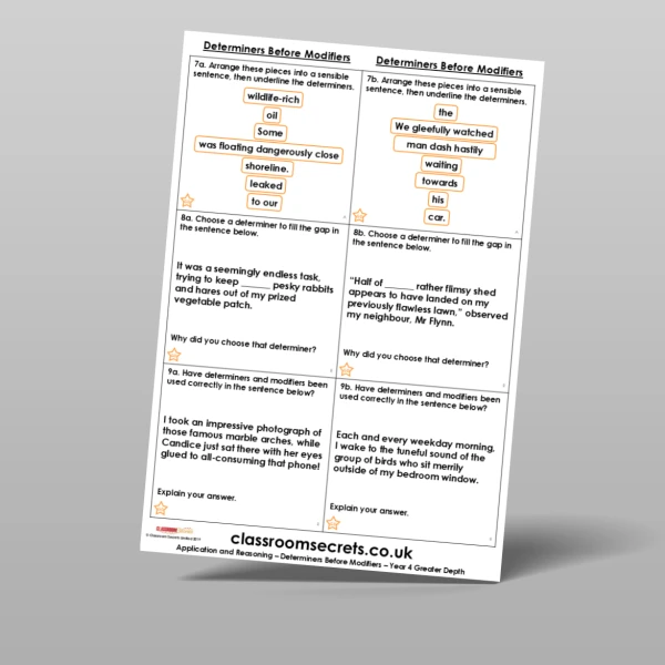 An image of the Determiners Before Modifiers Application and Reasoning Resource