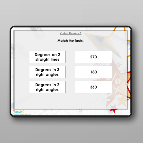 Year 5 Calculate Angles On A Straight Line Modelling Ppt Resource ...