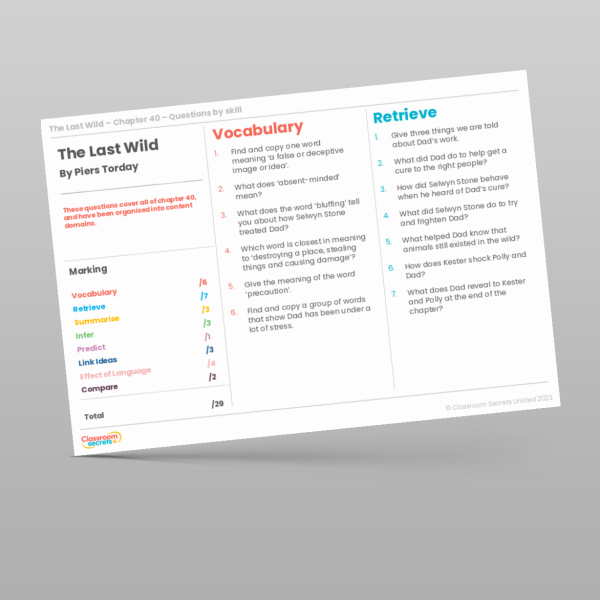 UKS2 Reading Skills The Last Wild Chapter 40 Resource | Classroom Secrets