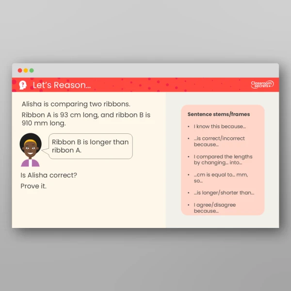 An image of the Compare Lengths Teaching PPT Resource