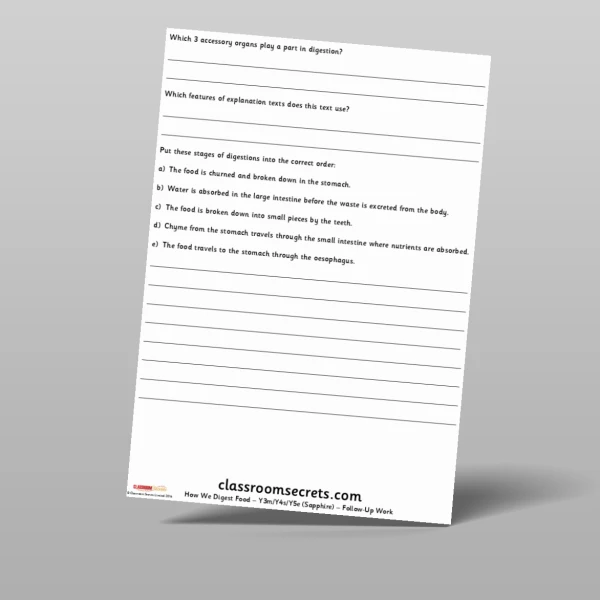 An image of the How We Digest Food Sapphire Guided Reading Pack Resource